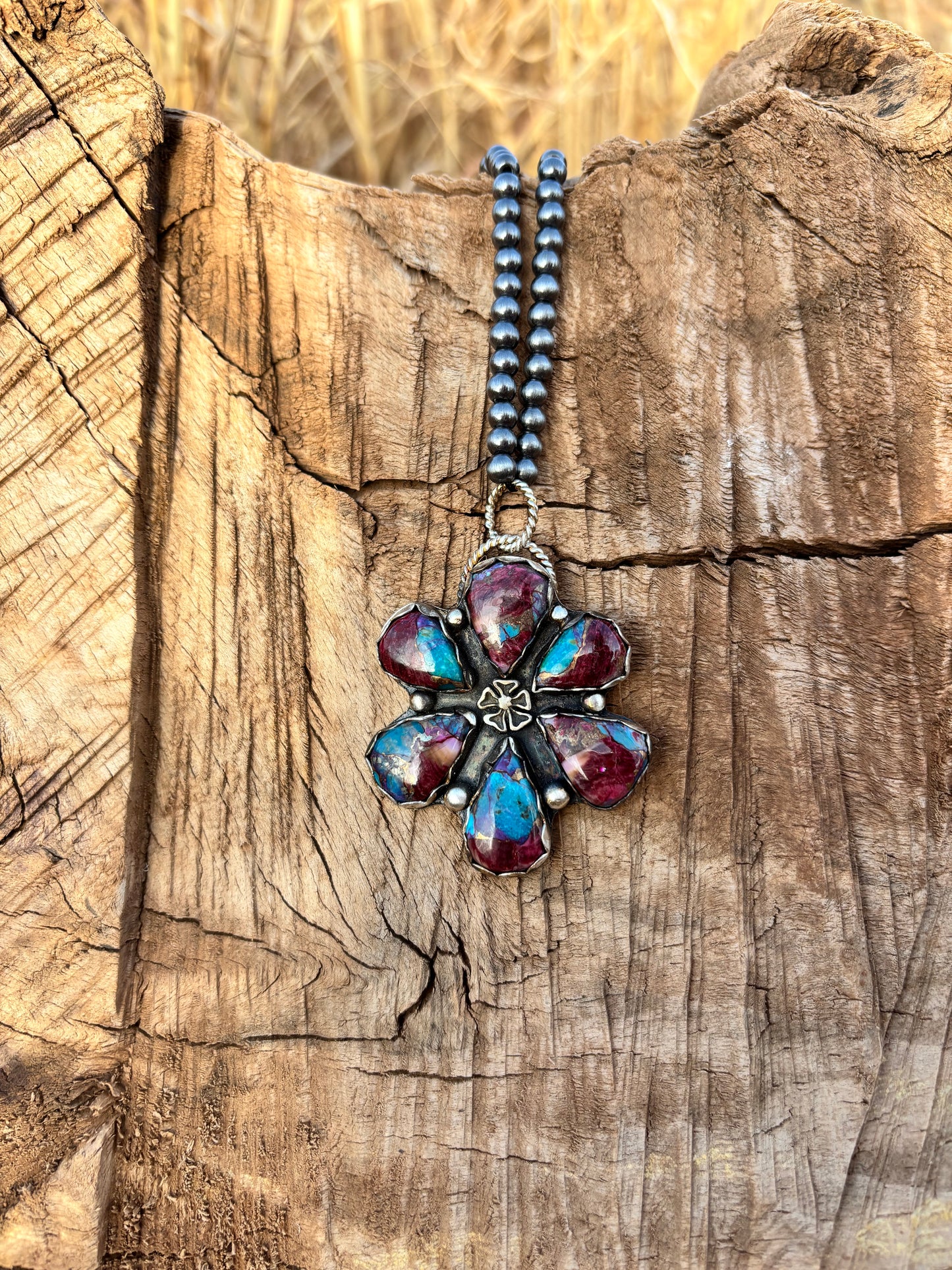 Pink Mohave Flower Pendant
