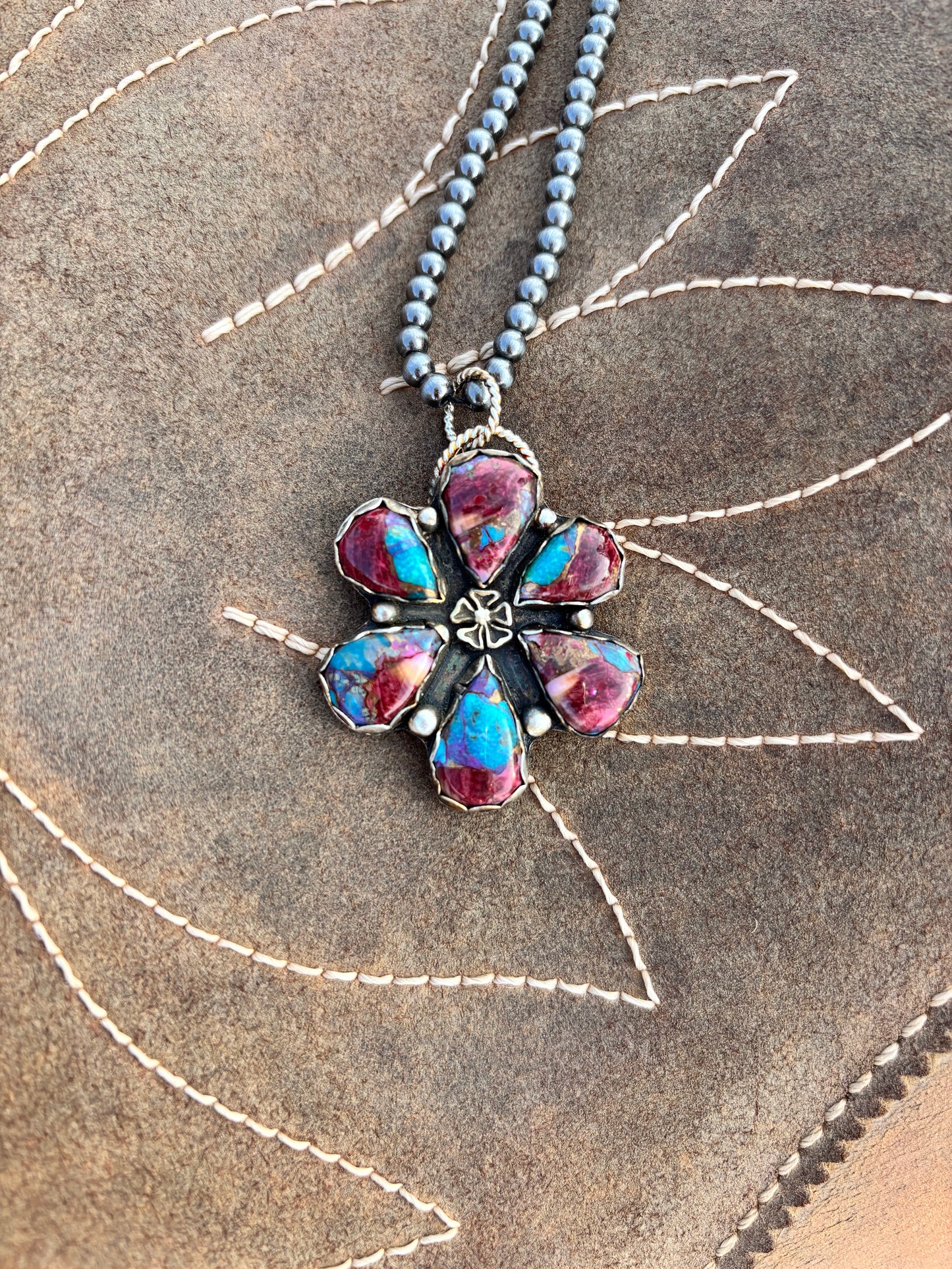 Pink Mohave Flower Pendant