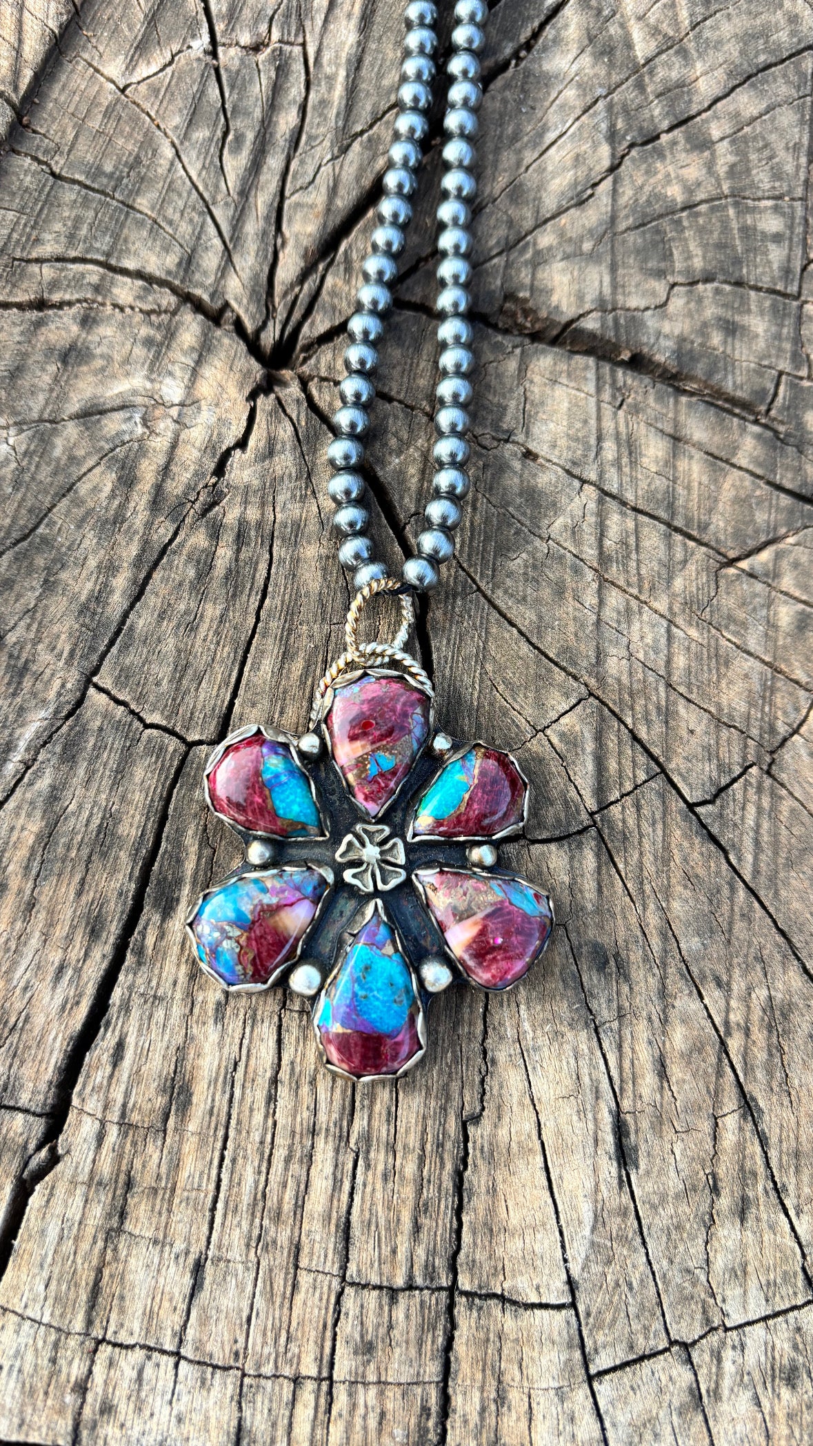 Pink Mohave Flower Pendant